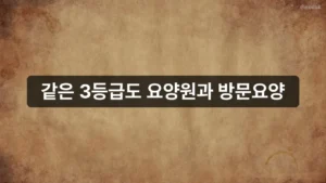 같은 3등급도 요양원과 방문요양, 비용이 이렇게 다릅니다